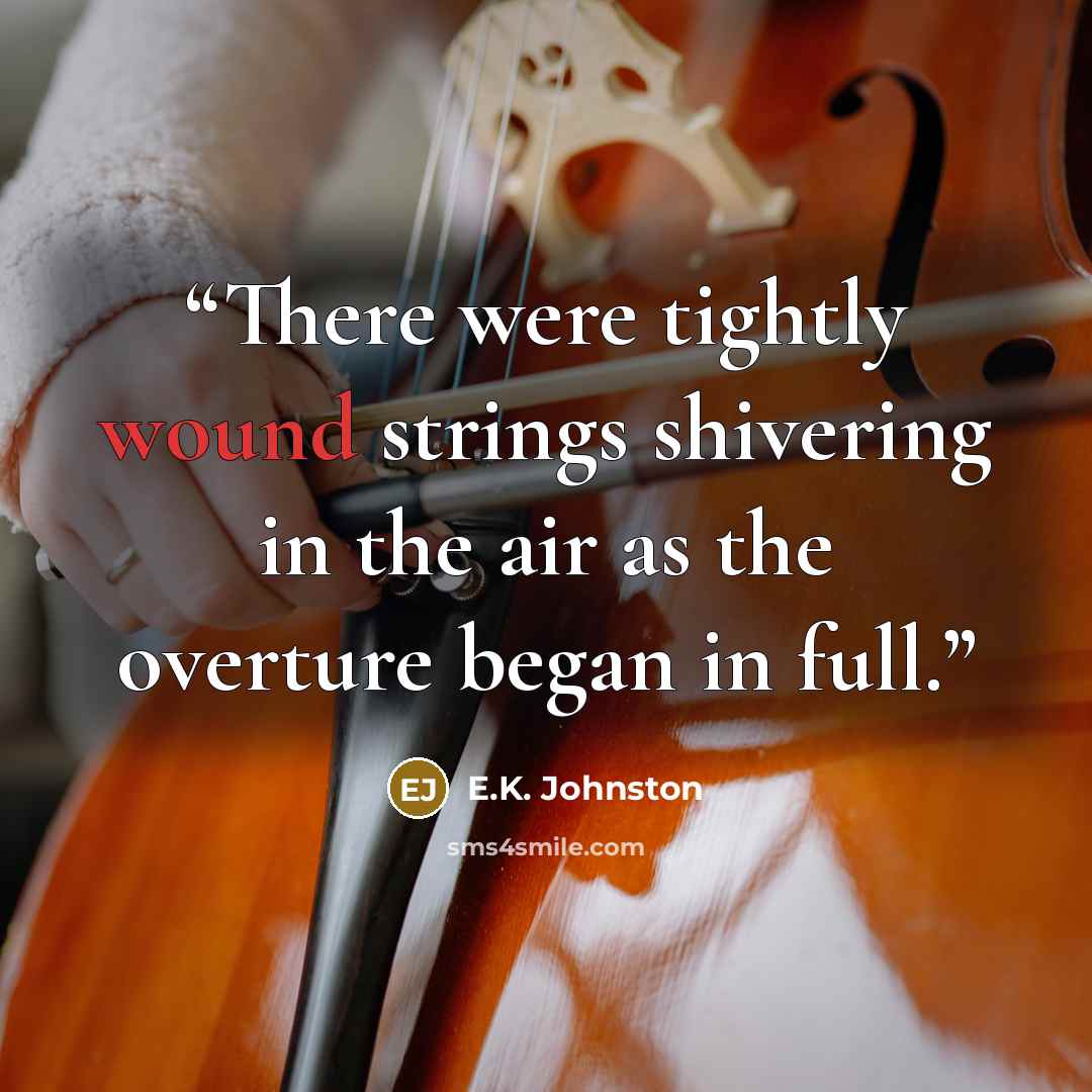 “There were tightly wound strings shivering in the air as the overture began in full.” quote by E.K. Johnston