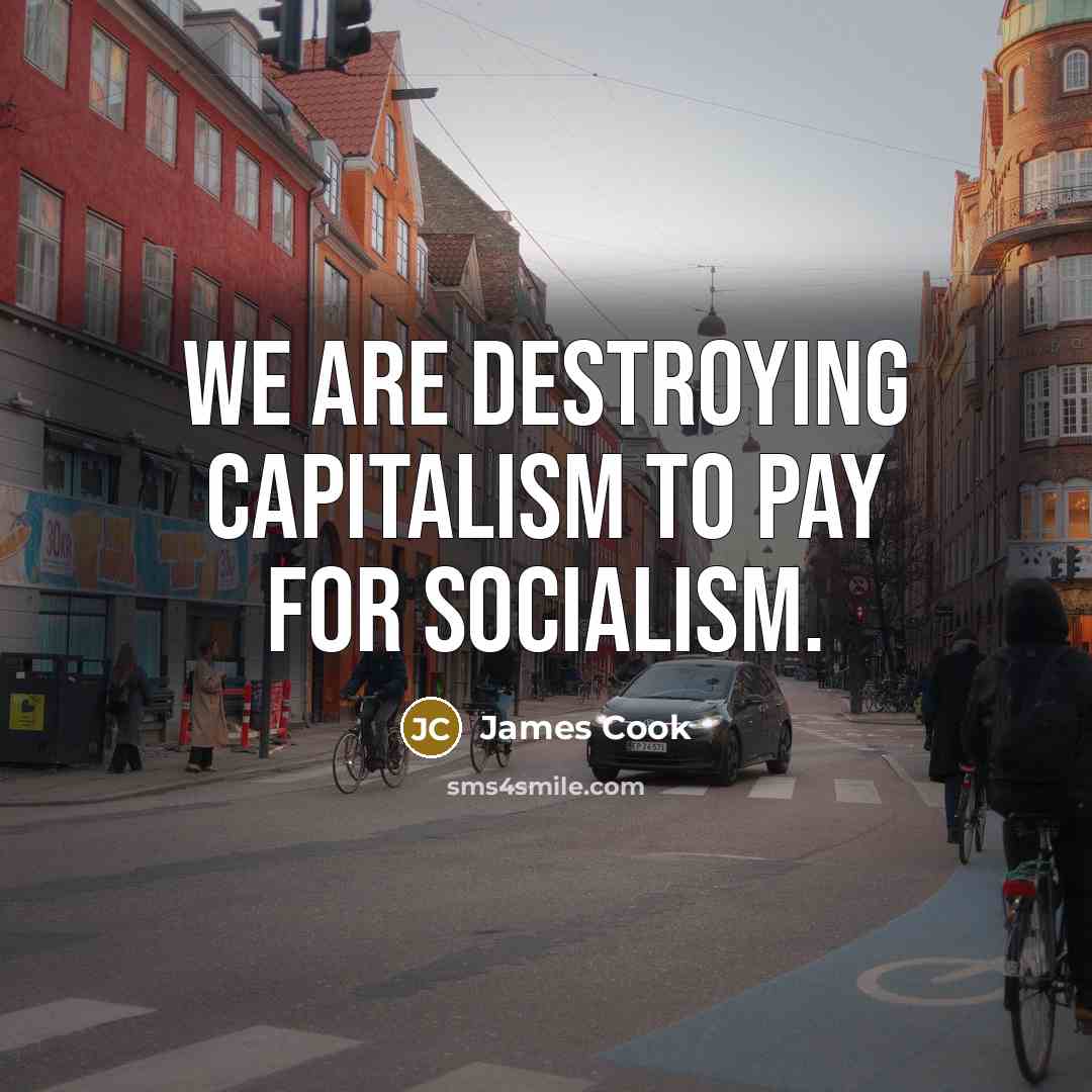 “We are destroying capitalism to pay for socialism.…” quote by James Cook