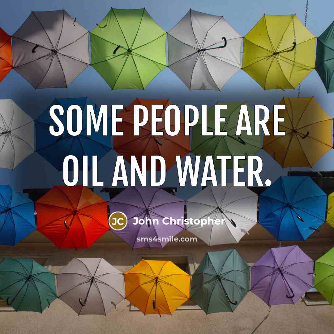 “Some people are oil and water.…” quote by John Christopher