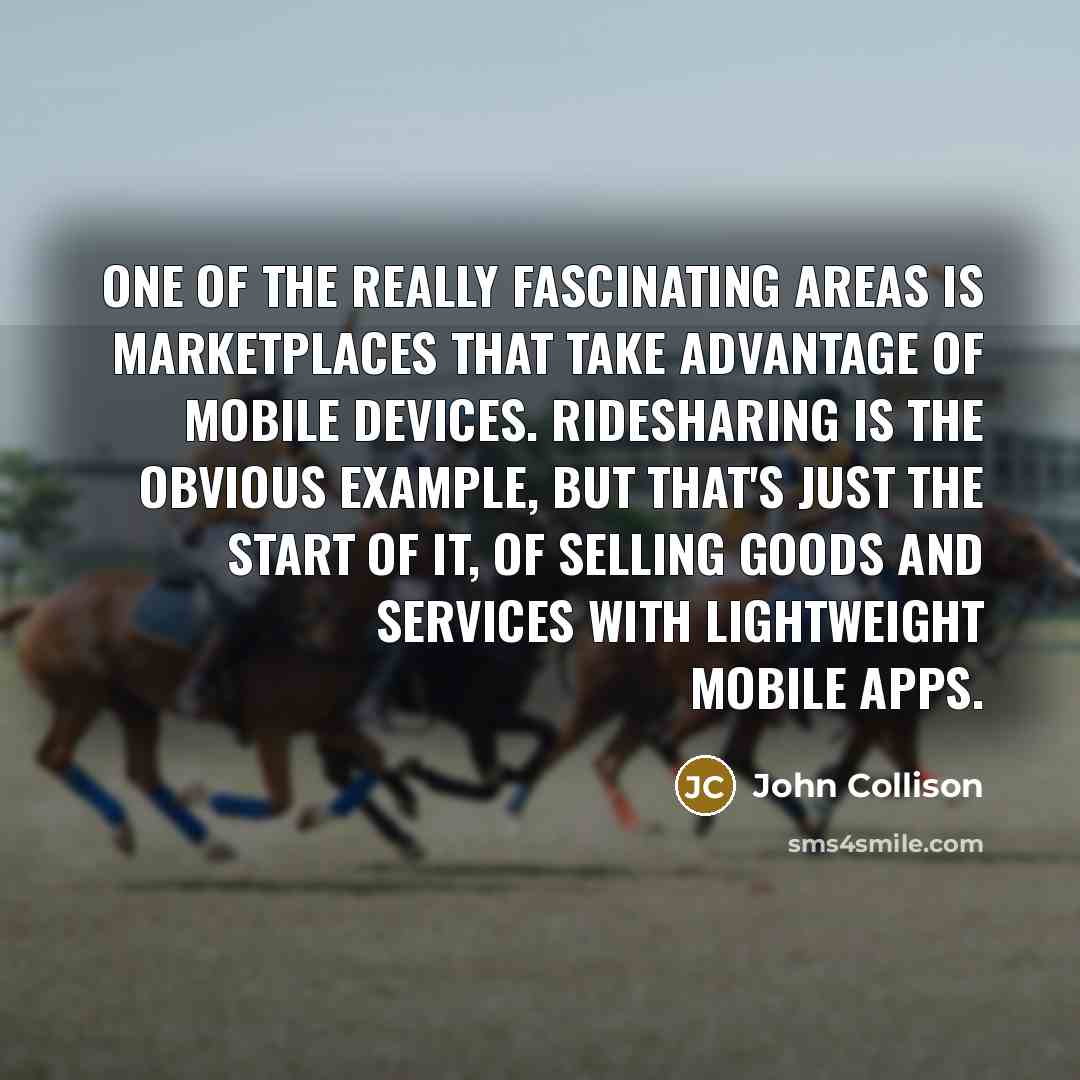 “One of the really fascinating areas is marketplaces that take…” quote by John Collison