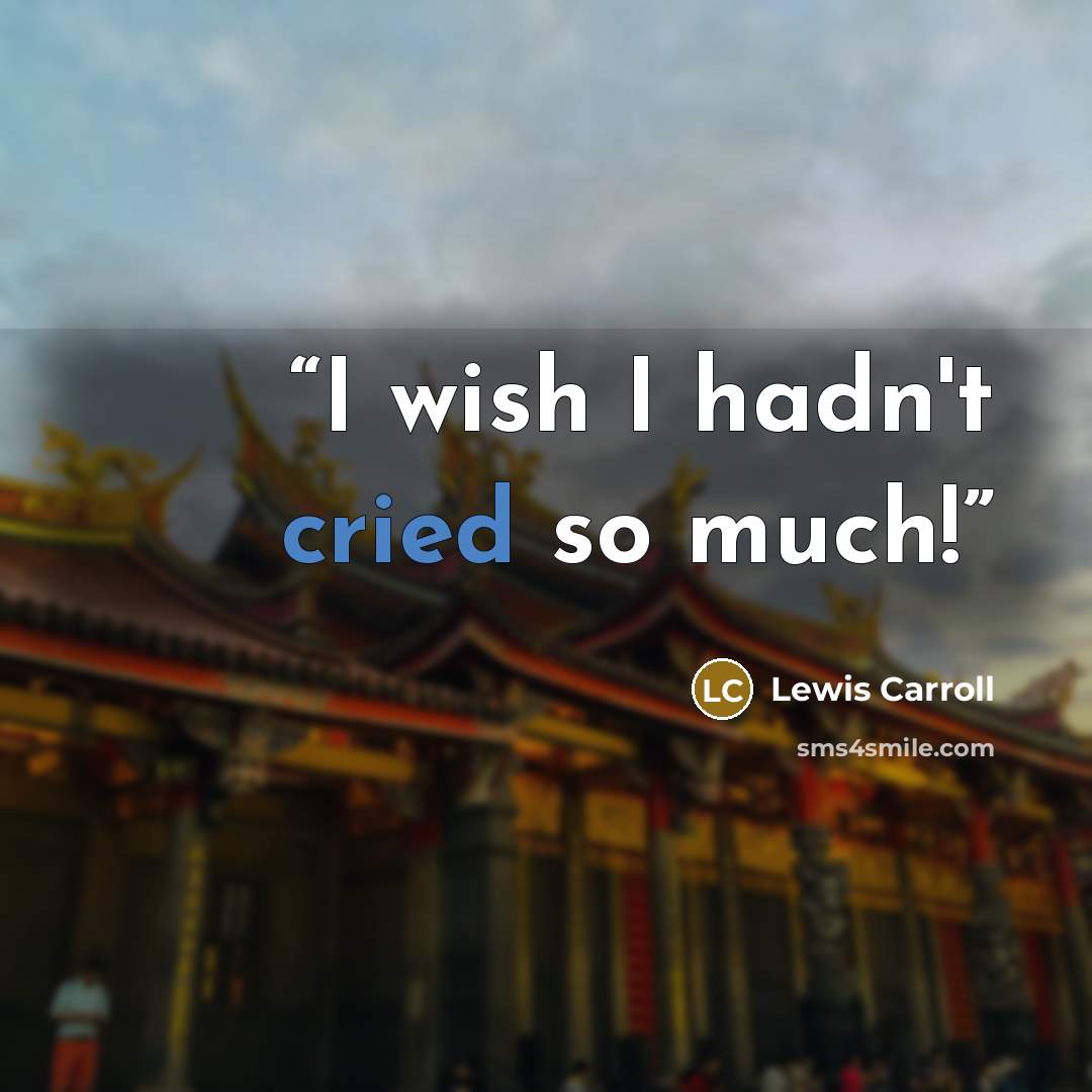 “I wish I hadn't cried so much!” quote by Lewis Carroll