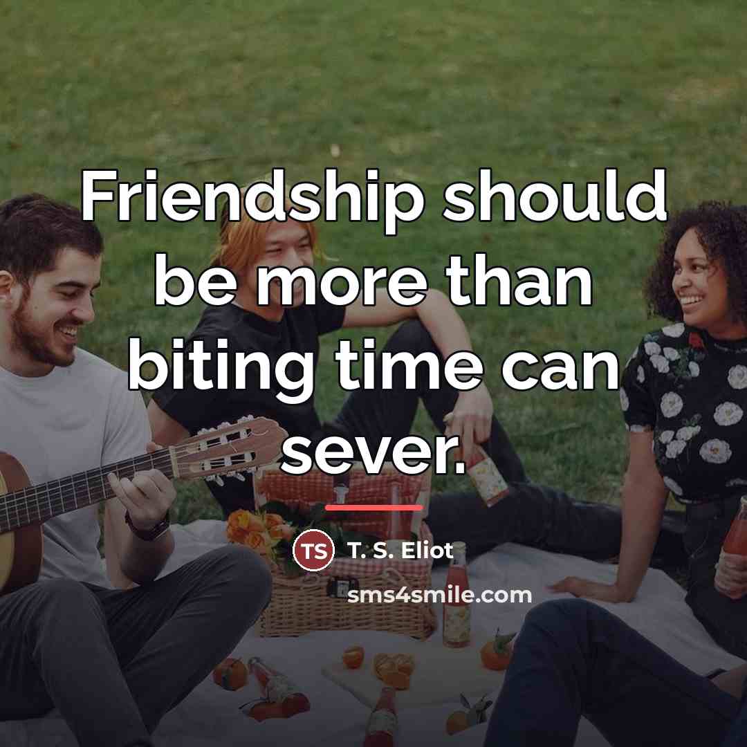 “Friendship should be more than biting time can sever.…” quote by T. S. Eliot