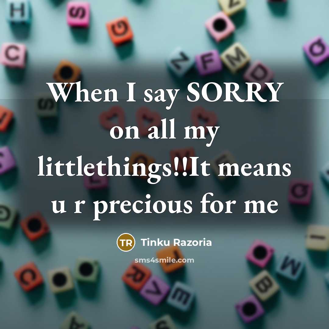 “When I say SORRY on all my littlethings!!It means u…” quote by Tinku Razoria