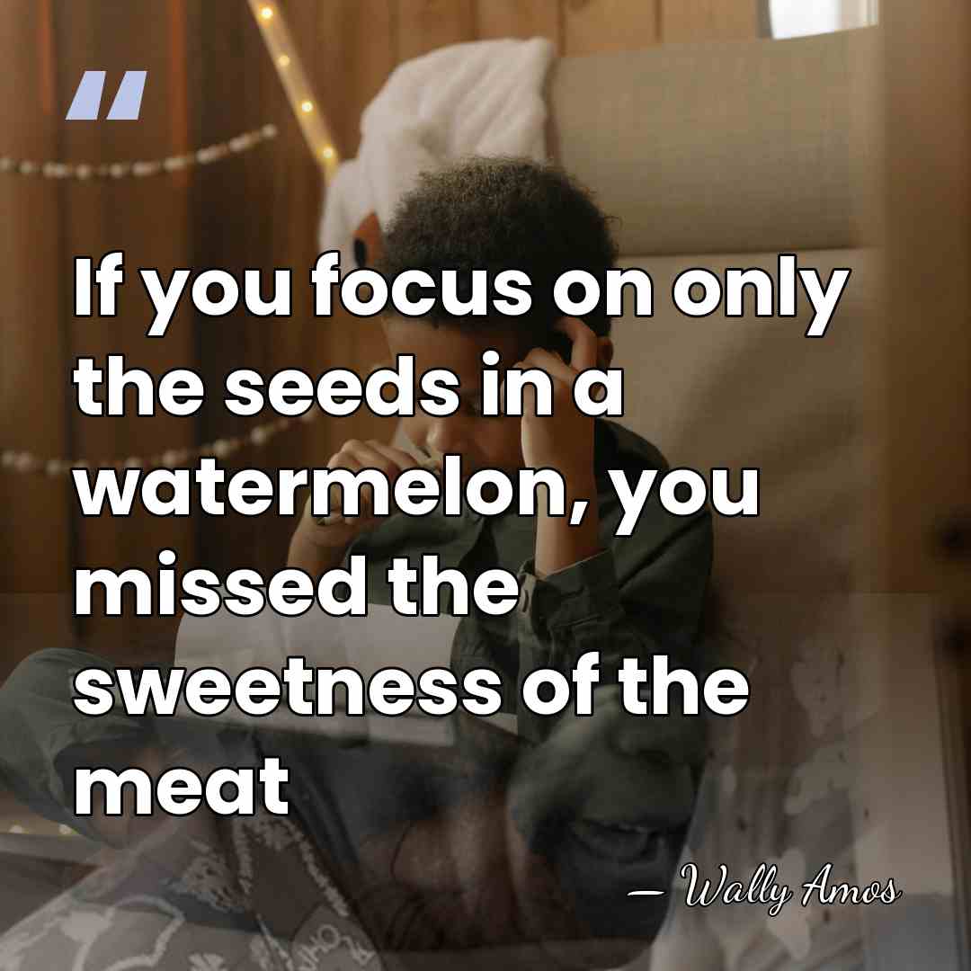 If you focus on only the seeds in a watermelon, you missed&hellip; - Wally Amos