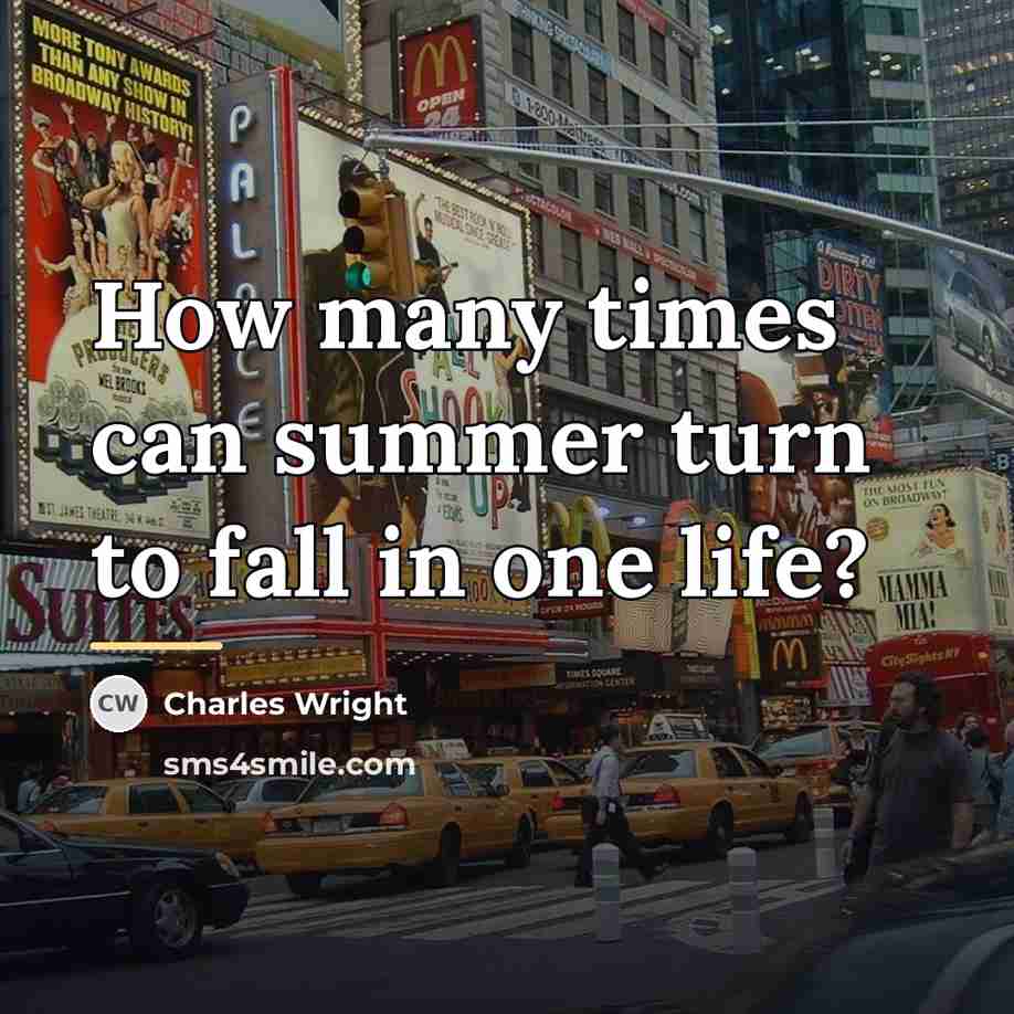 “How many times can summer turn to fall in one…” quote by Charles Wright