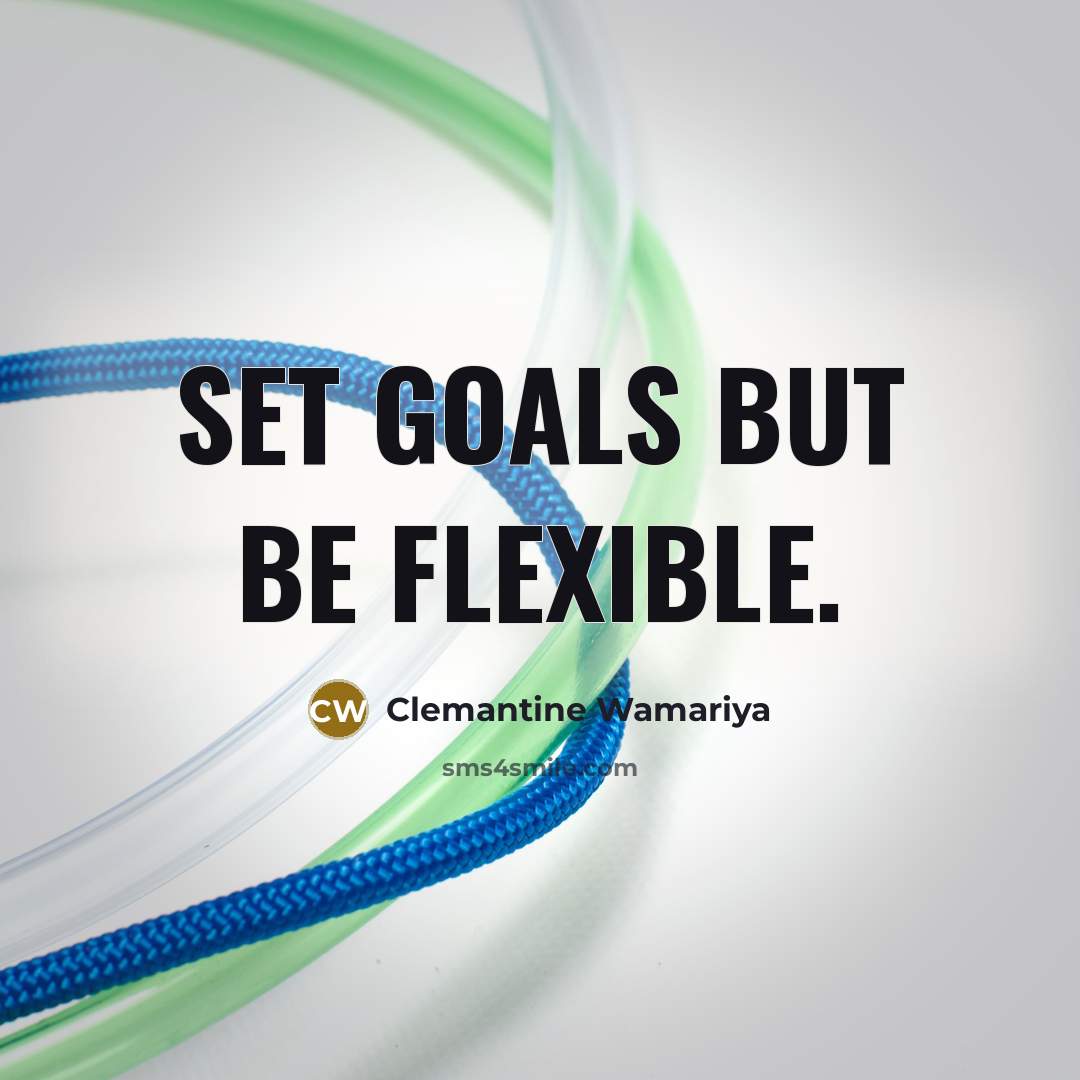 “Set goals but be flexible.…” quote by Clemantine Wamariya