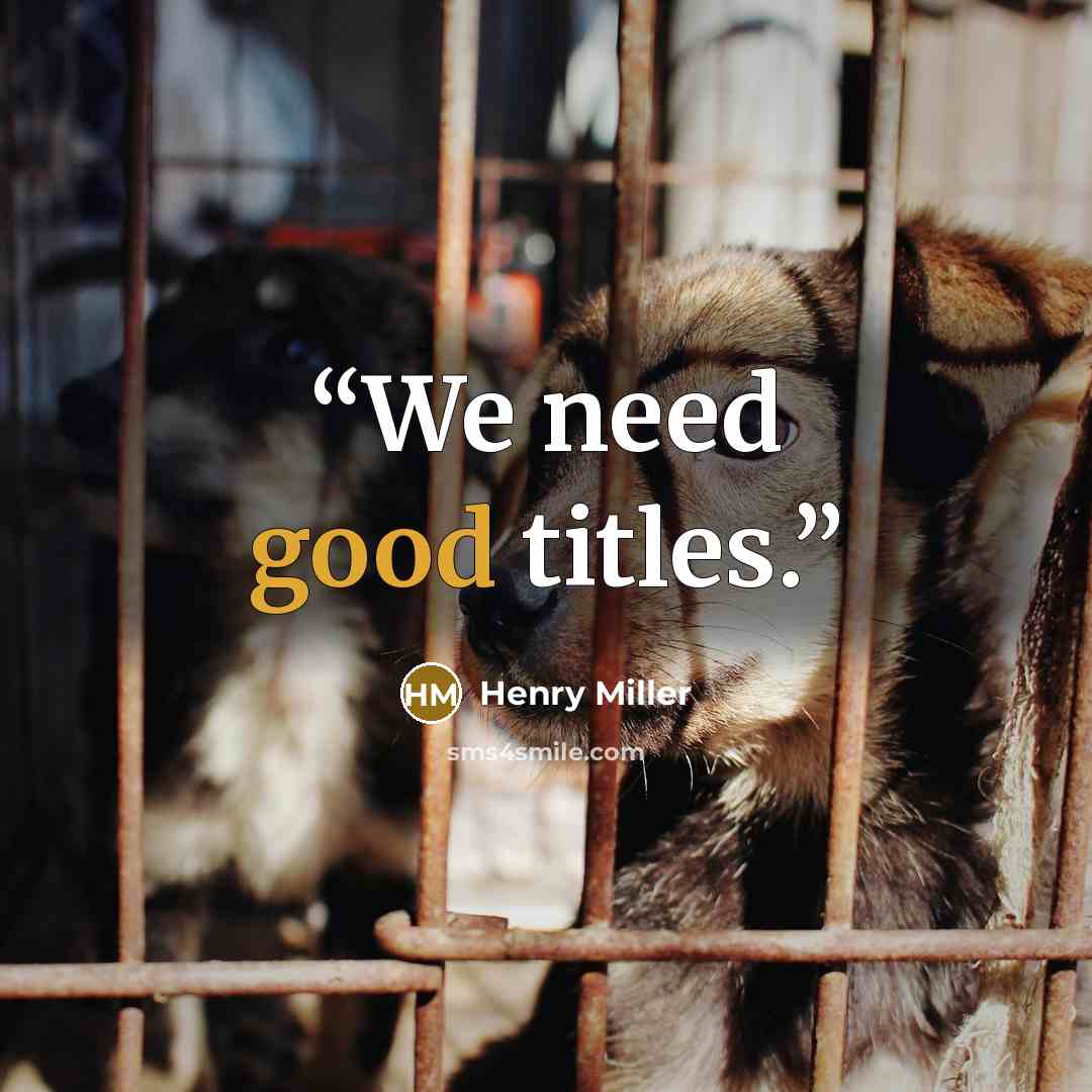 “We need good titles.” quote by Henry Miller