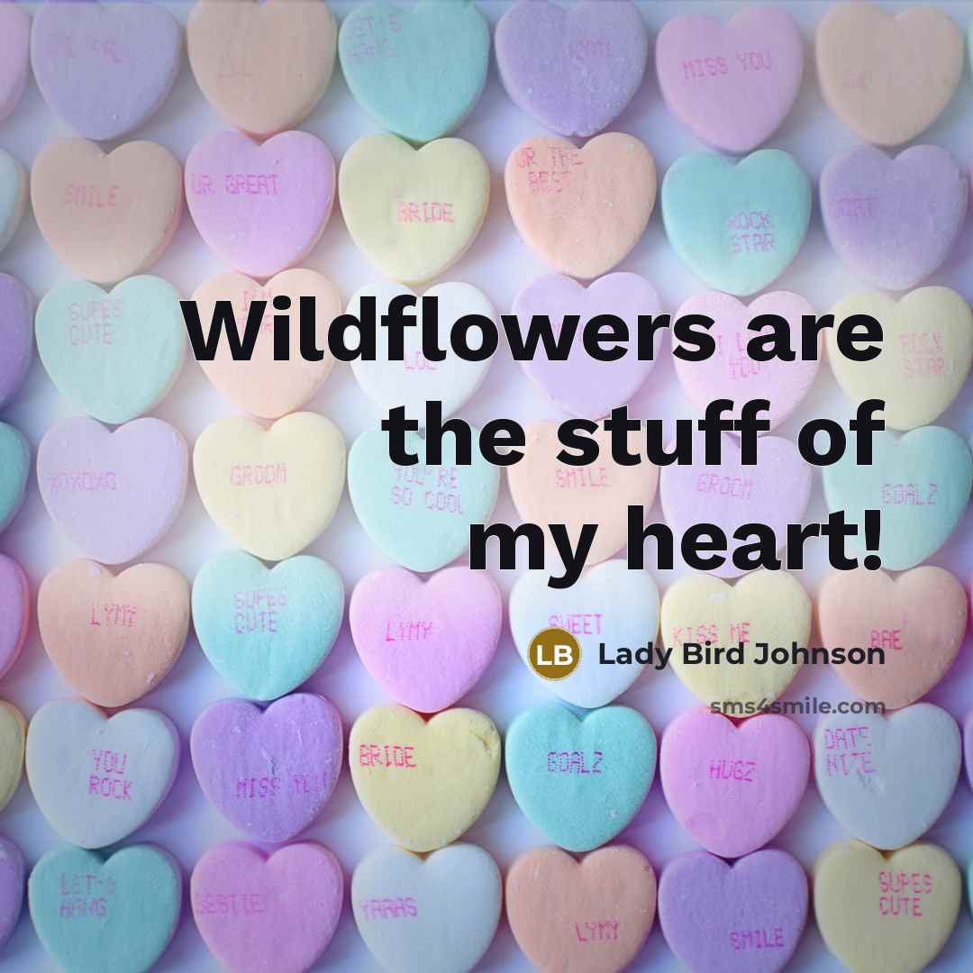 “Wildflowers are the stuff of my heart!…” quote by Lady Bird Johnson