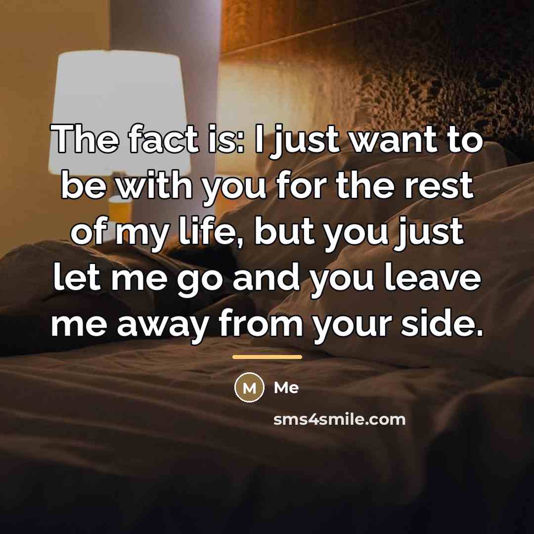 “The fact is: I just want to be with you…” quote by Me