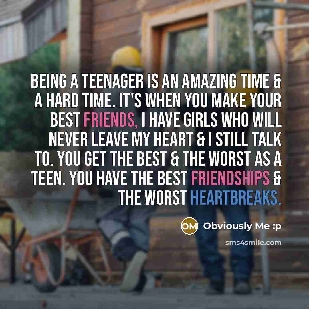 “Being a teenager is an amazing time & a hard…” quote by Obviously Me :p