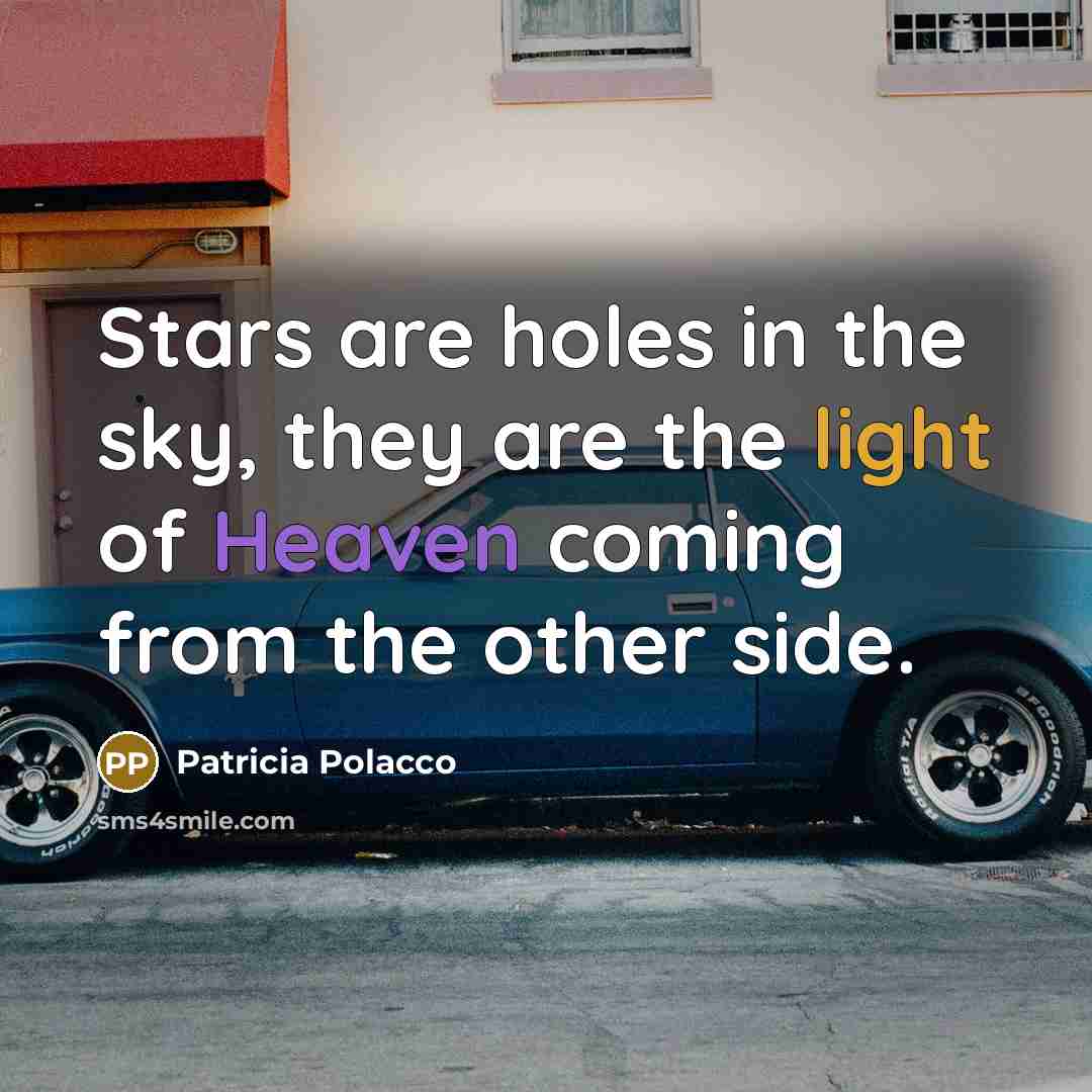 “Stars are holes in the sky, they are the light…” quote by Patricia Polacco