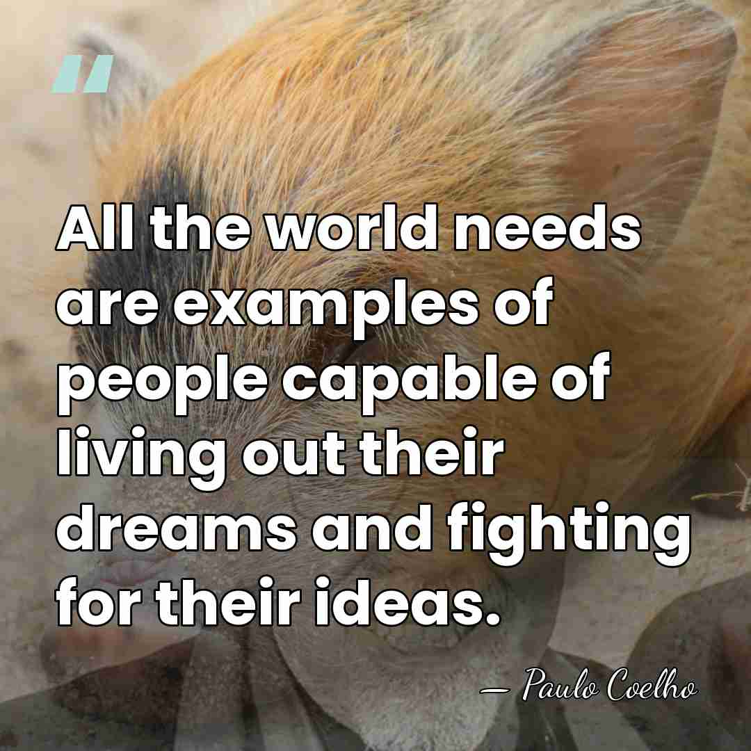 All the world needs are examples of people capable of living out&hellip; - Paulo Coelho