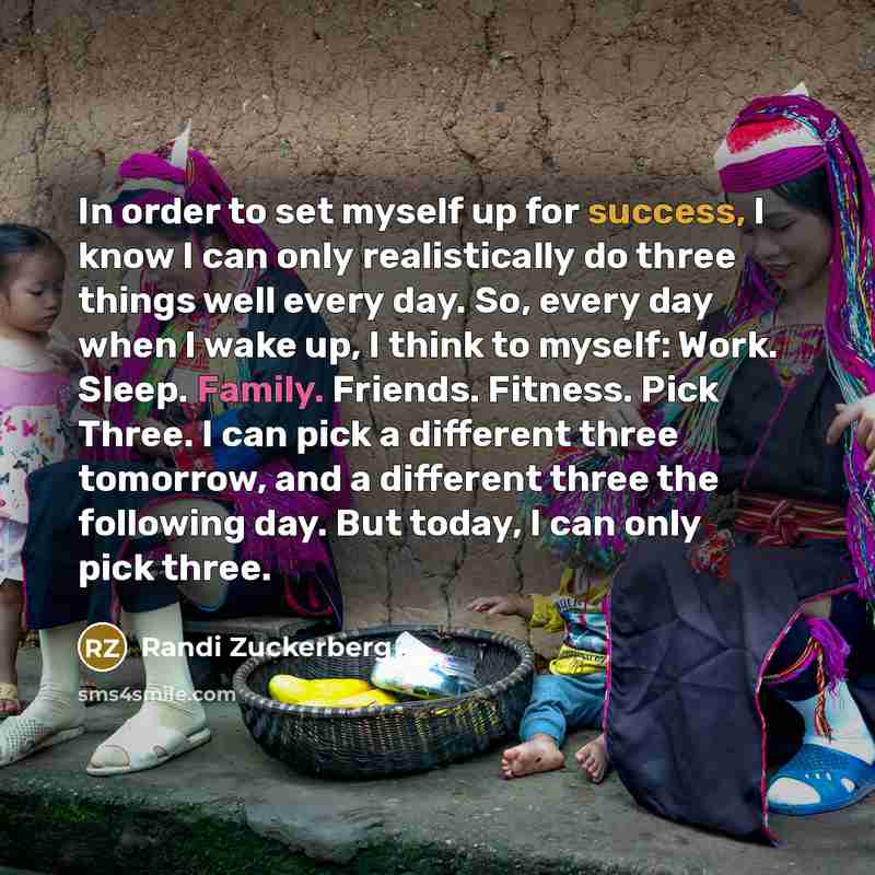 “In order to set myself up for success, I know…” quote by Randi Zuckerberg