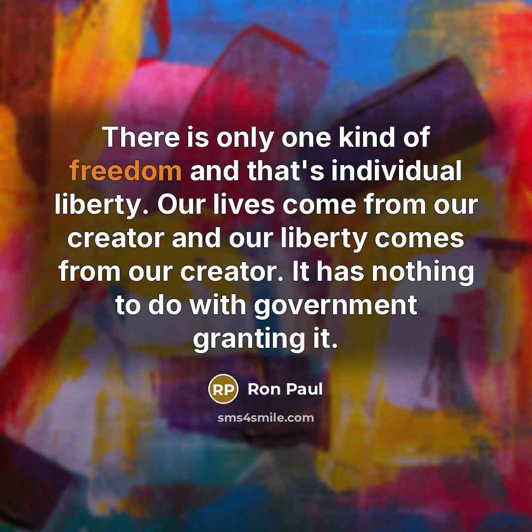 “There is only one kind of freedom and that's individual…” quote by Ron Paul