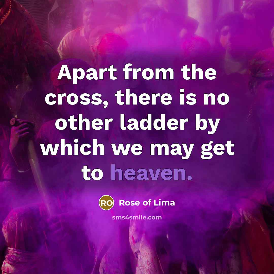 “Apart from the cross, there is no other ladder by…” quote by Rose of Lima