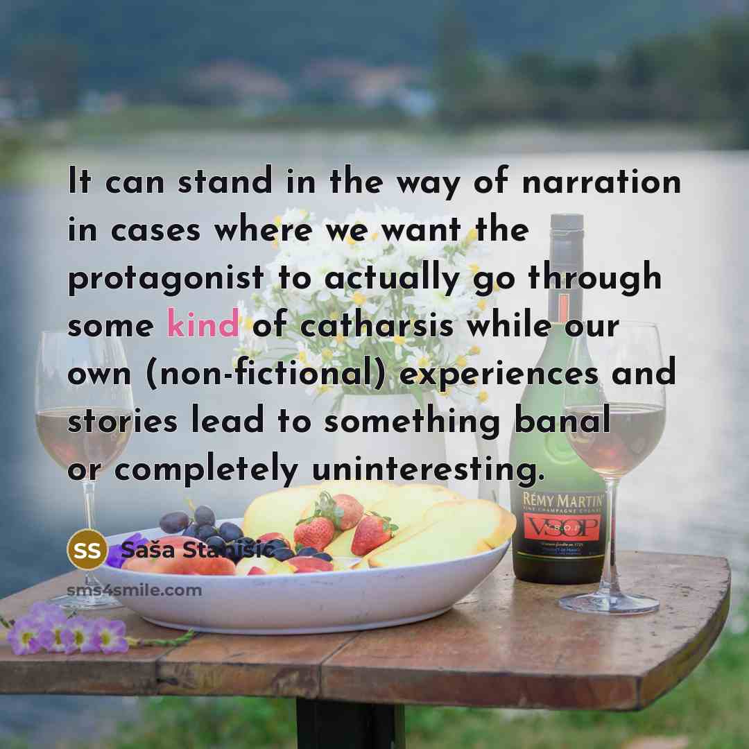 “It can stand in the way of narration in cases…” quote by Sasa Stanisic