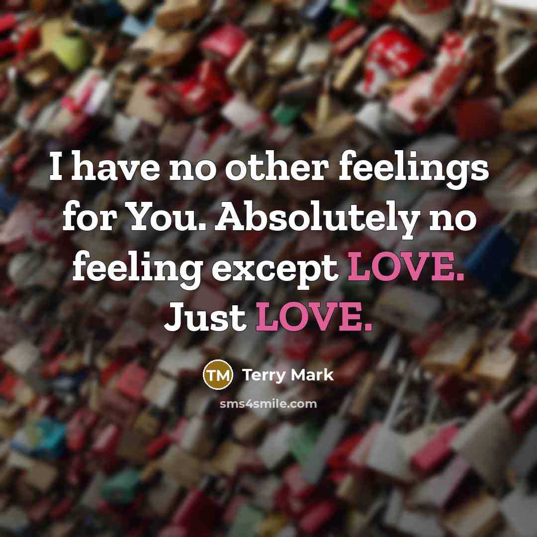 “I have no other feelings for You. Absolutely no feeling…” quote by Terry Mark
