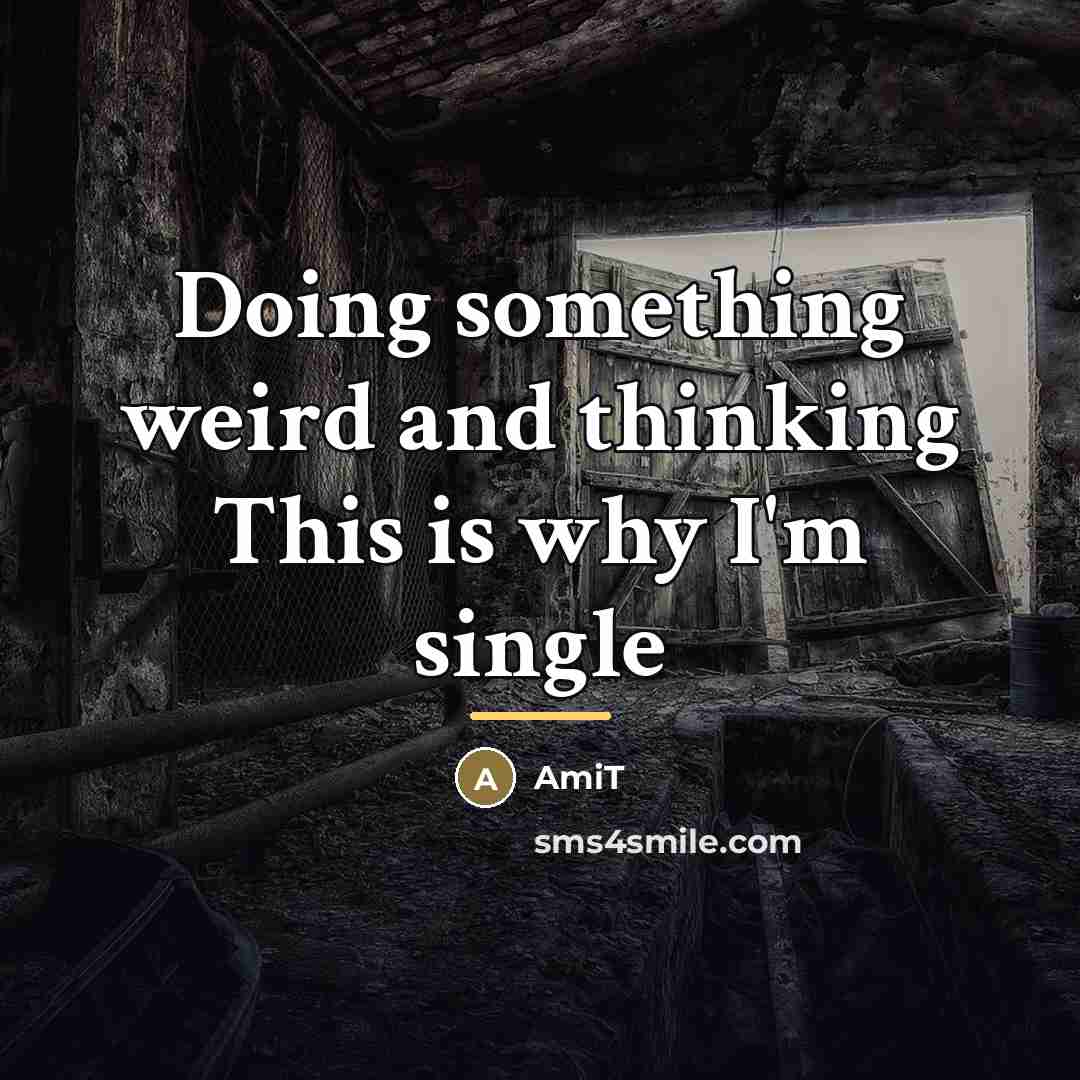 “Doing something weird and thinking This is why I'm single…” quote by AmiT