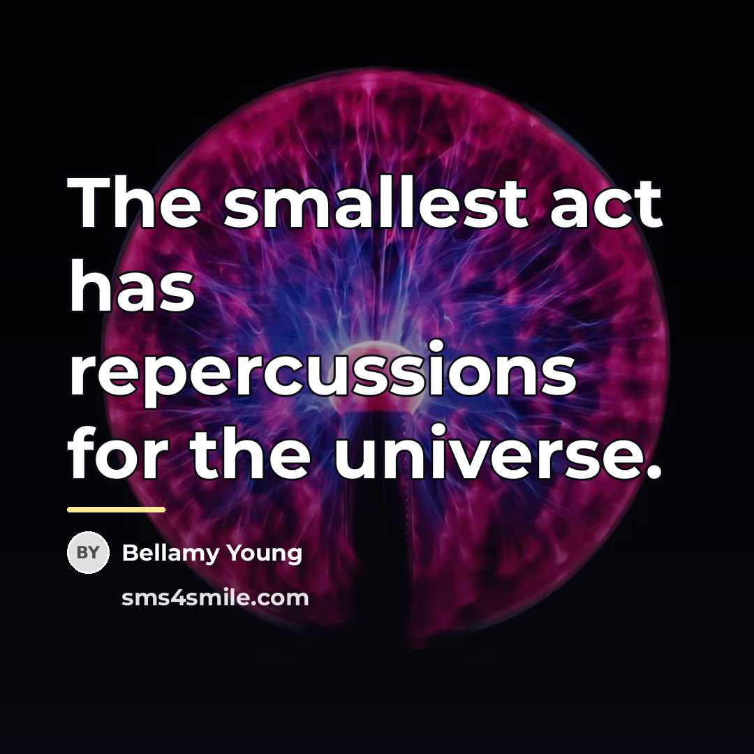 “The smallest act has repercussions for the universe.…” quote by Bellamy Young