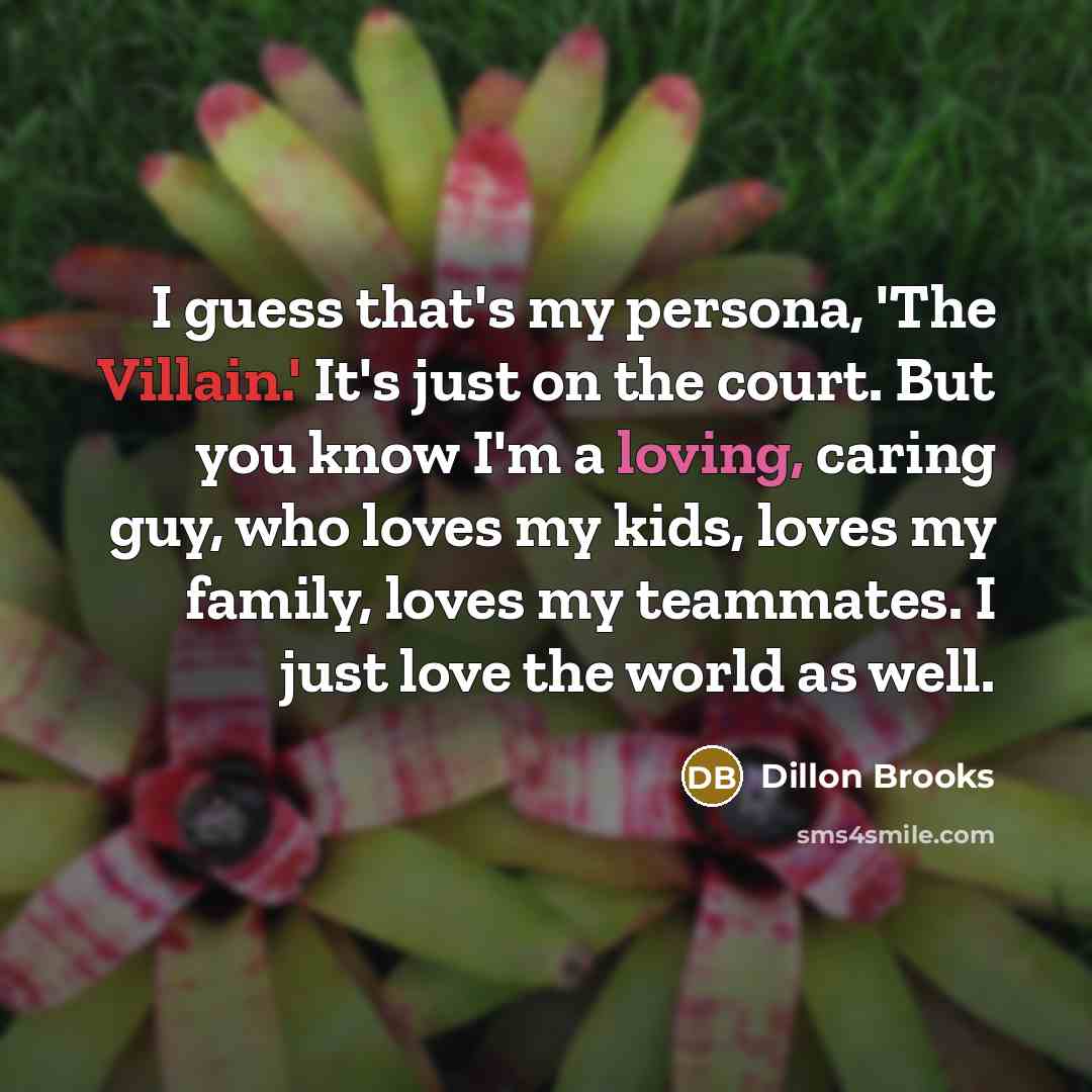 “I guess that's my persona, 'The Villain.' It's just on…” quote by Dillon Brooks