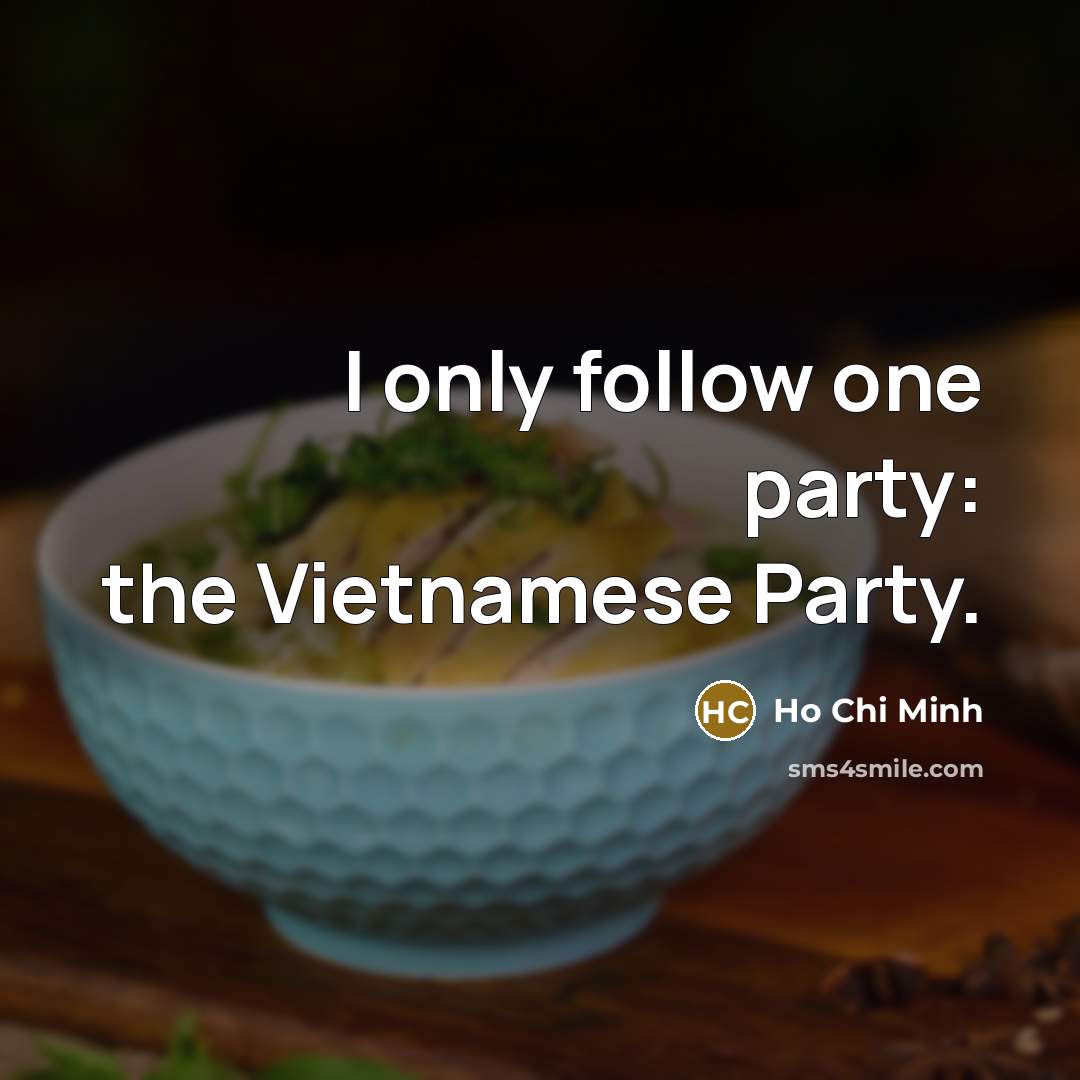 “I only follow one party: the Vietnamese Party.…” quote by Ho Chi Minh