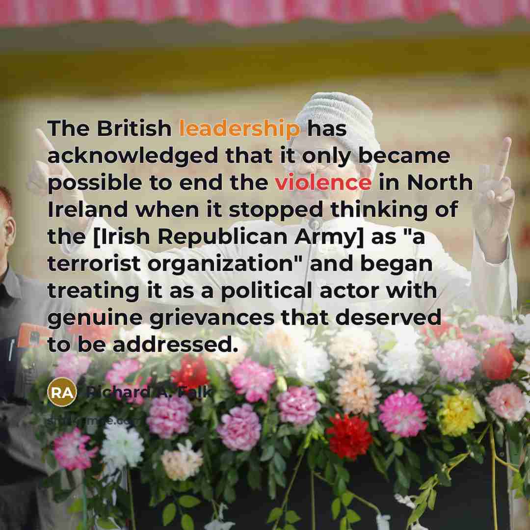 “The British leadership has acknowledged that it only became possible…” quote by Richard A. Falk