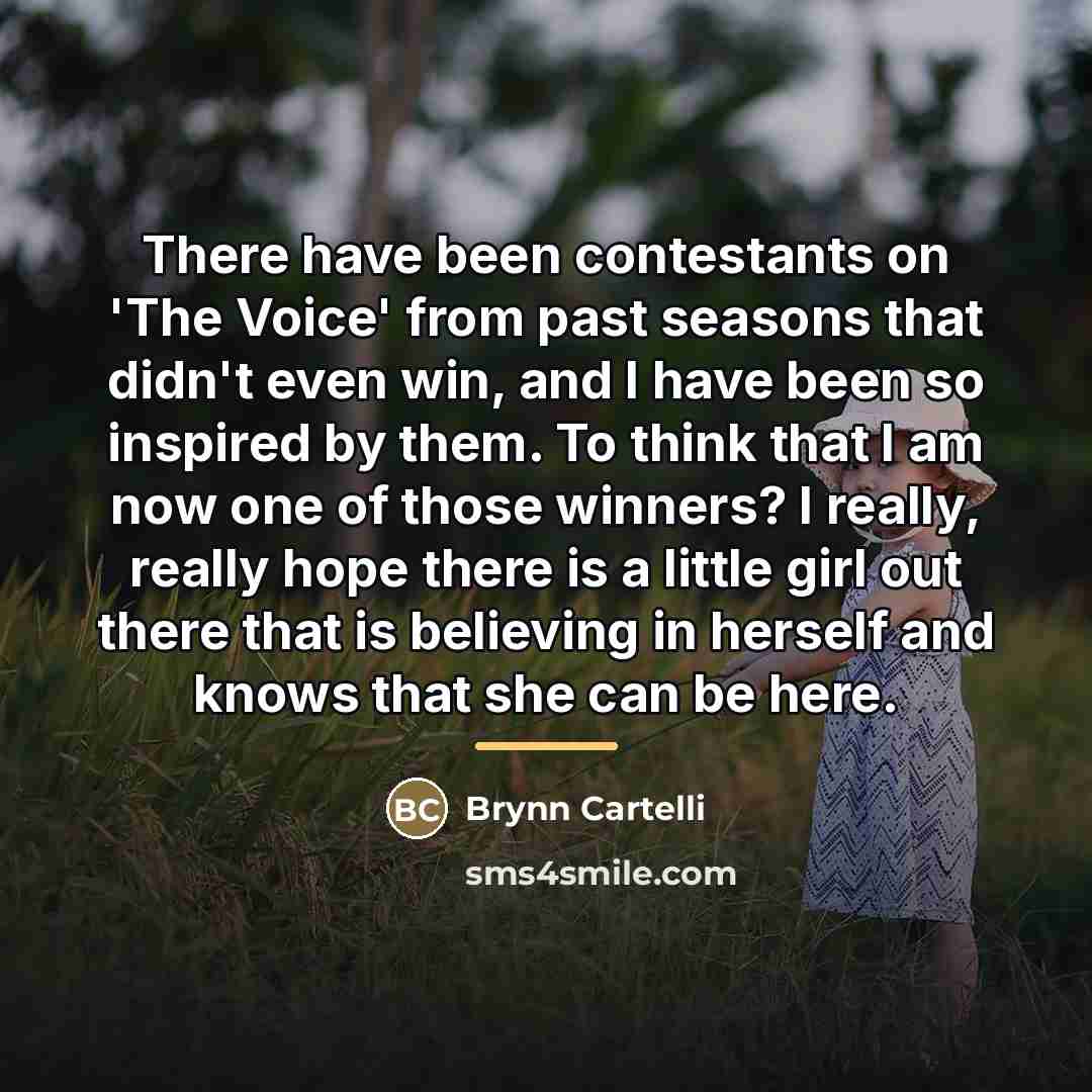 “There have been contestants on 'The Voice' from past seasons…” quote by Brynn Cartelli