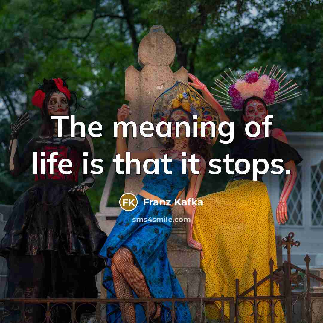“The meaning of life is that it stops.…” quote by Franz Kafka