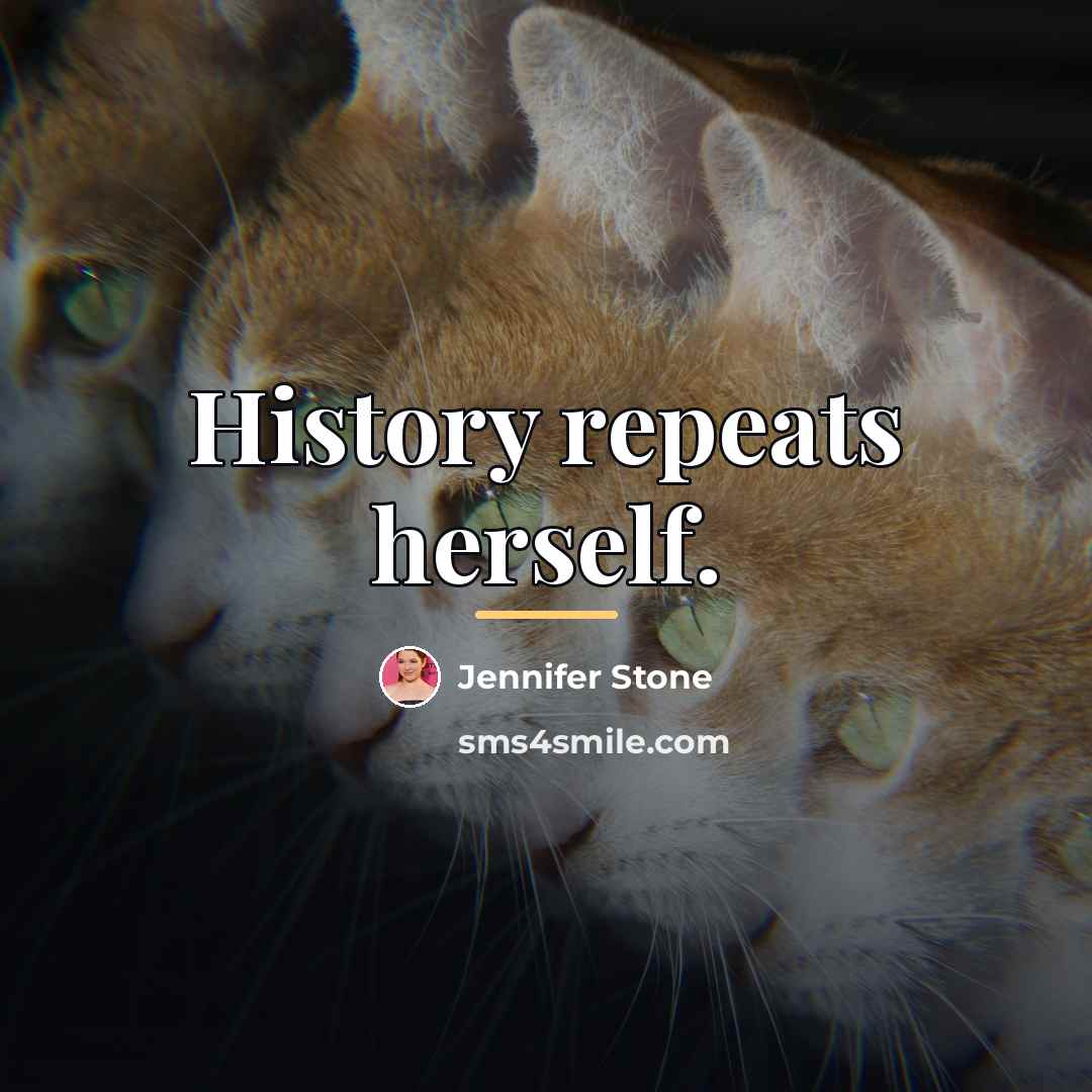 “History repeats herself.…” quote by Jennifer Stone