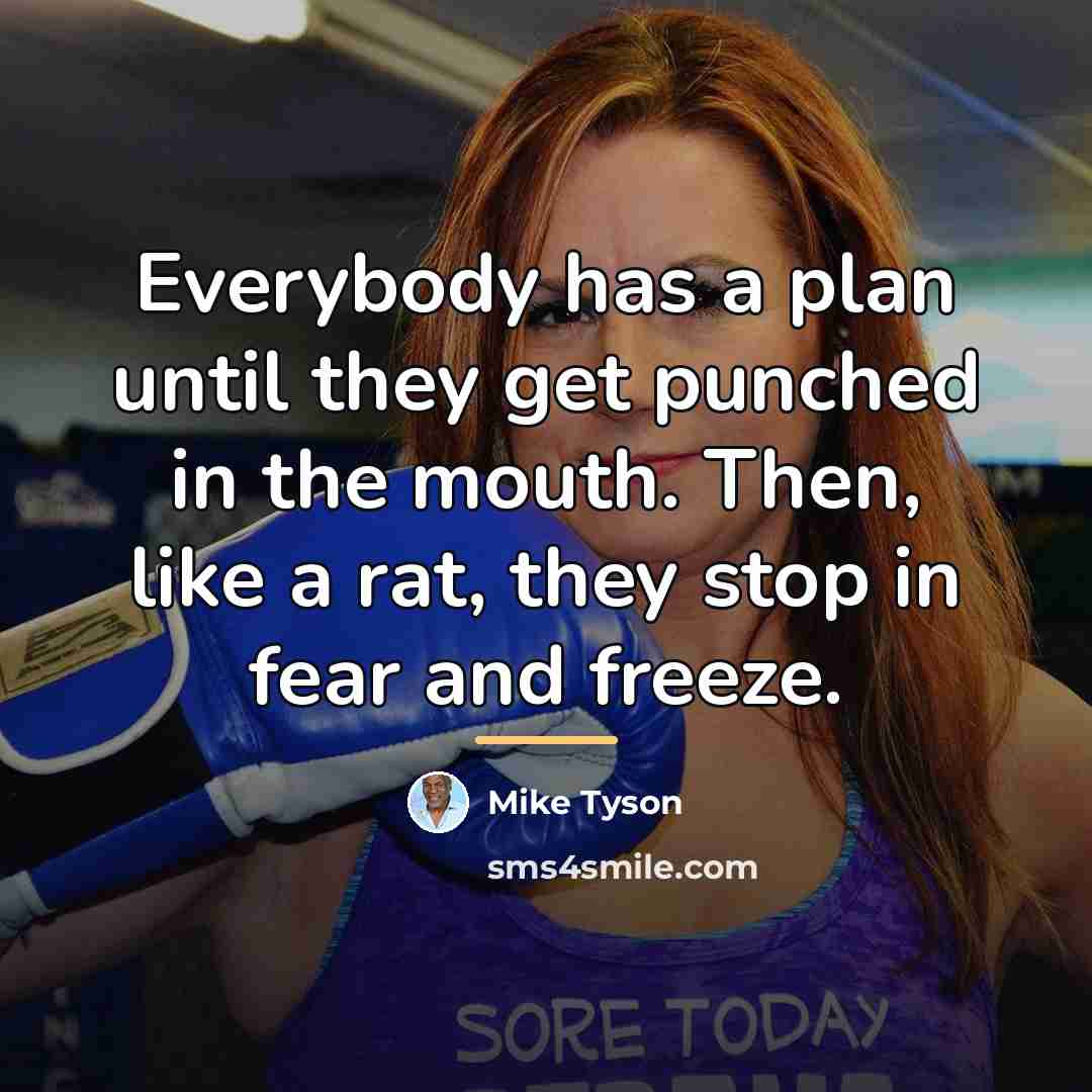 “Everybody has a plan until they get punched in the…” quote by Mike Tyson