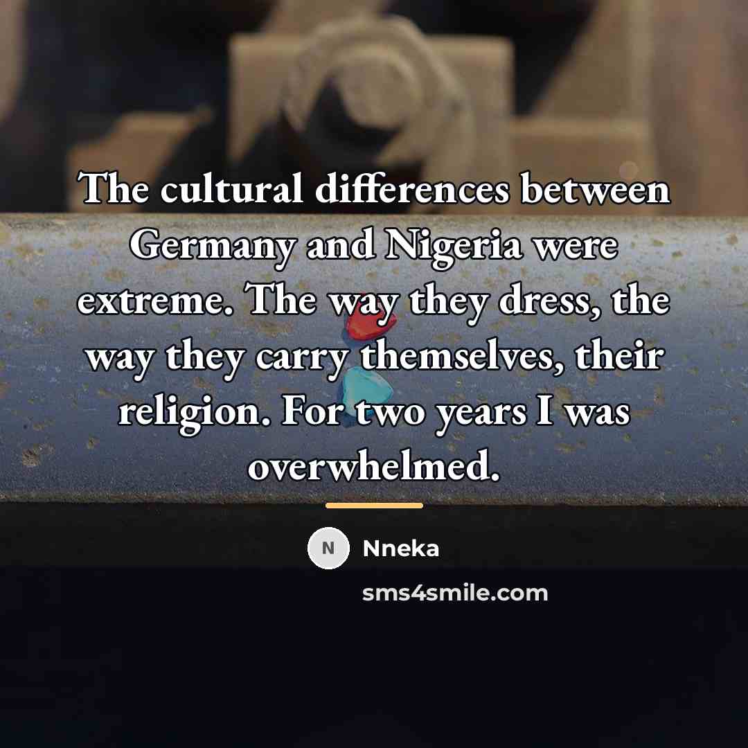 “The cultural differences between Germany and Nigeria were extreme. The…” quote by Nneka