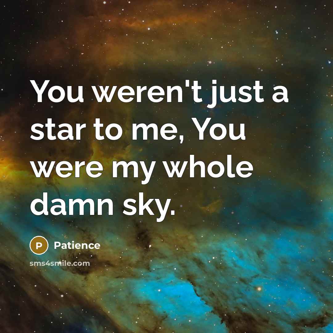 “You weren't just a star to me, You were my…” quote by Patience