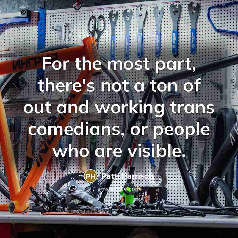 “For the most part, there's not a ton of out and working trans comedians, or people who are visible.” quote by Patti Harrison