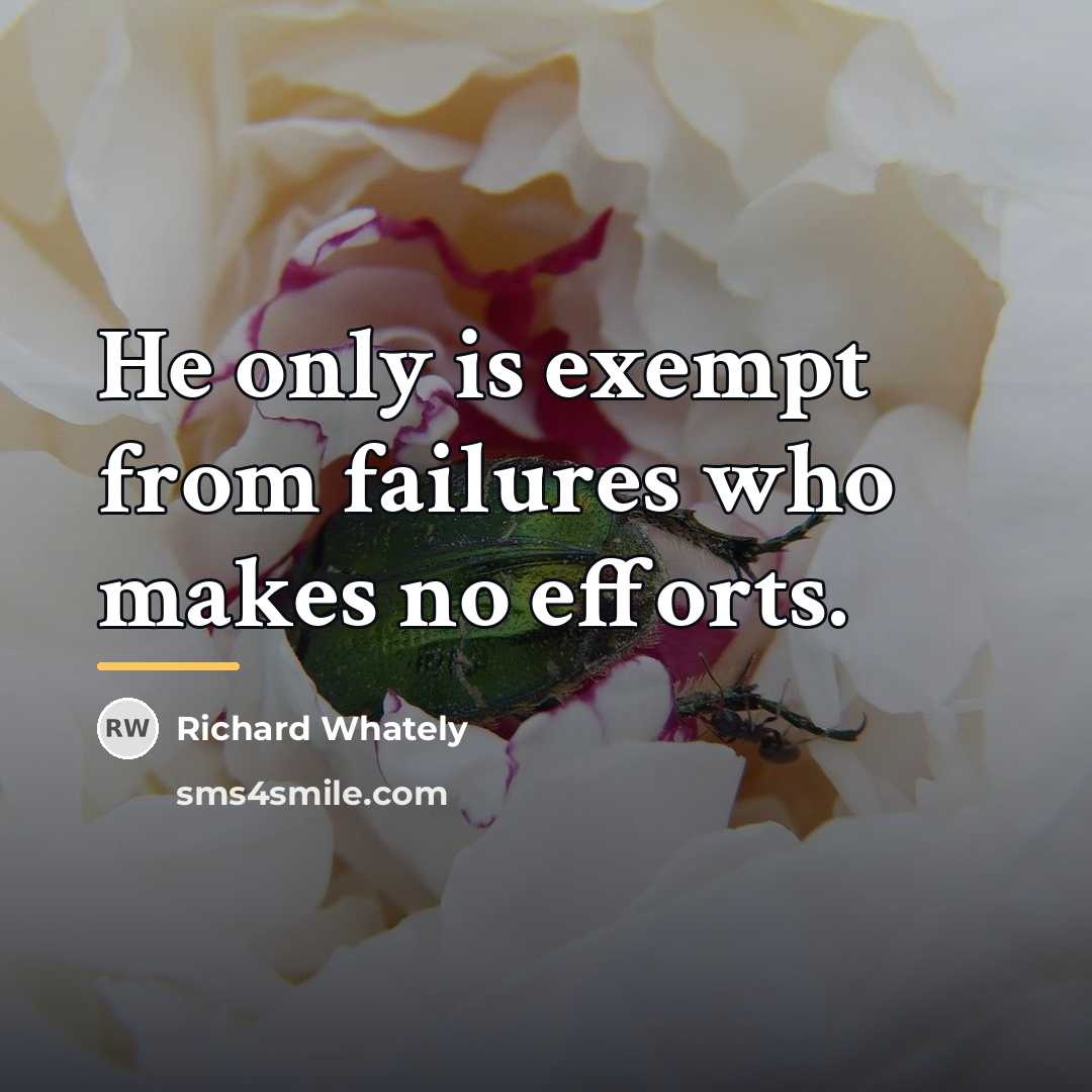 “He only is exempt from failures who makes no efforts.…” quote by Richard Whately