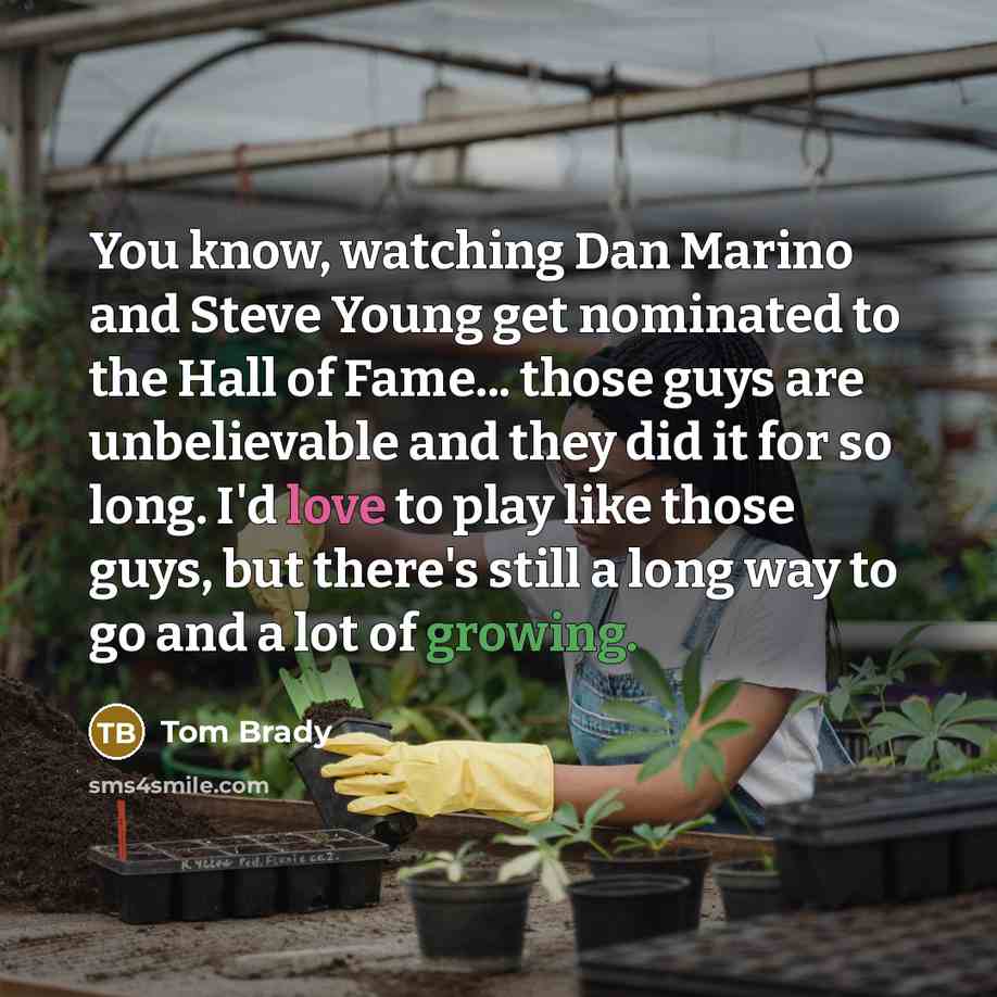“You know, watching Dan Marino and Steve Young get nominated…” quote by Tom Brady