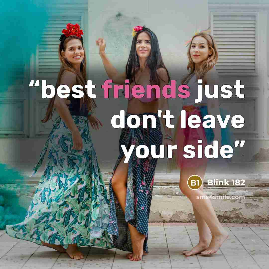 “best friends just don't leave your side” quote by Blink 182