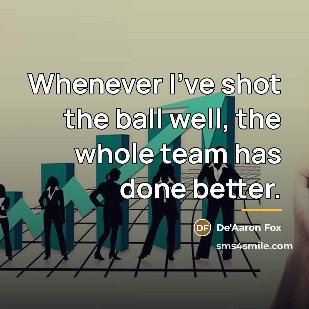 “Whenever I've shot the ball well, the whole team has…” quote by De'Aaron Fox
