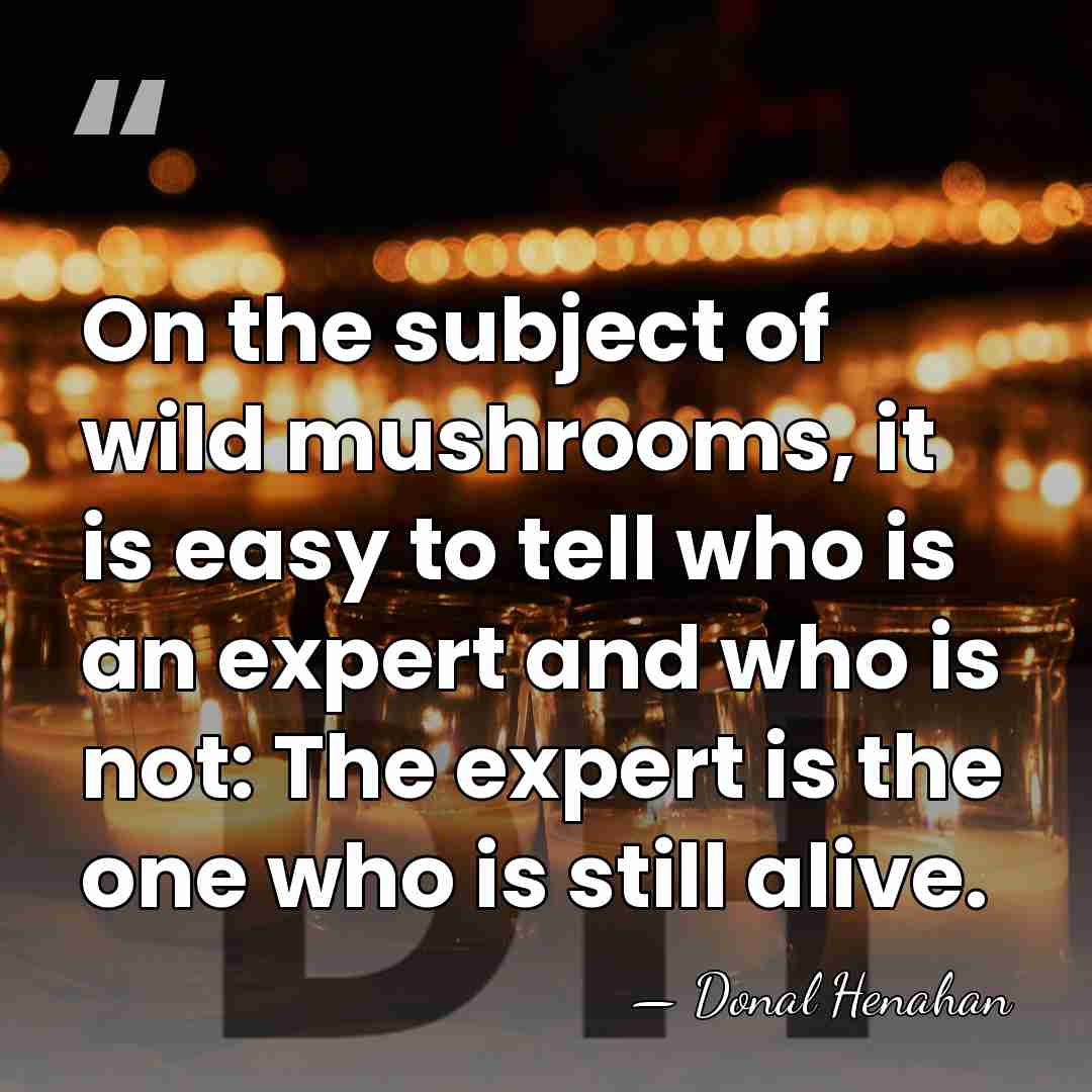 On the subject of wild mushrooms, it is easy to tell who&hellip; - Donal Henahan