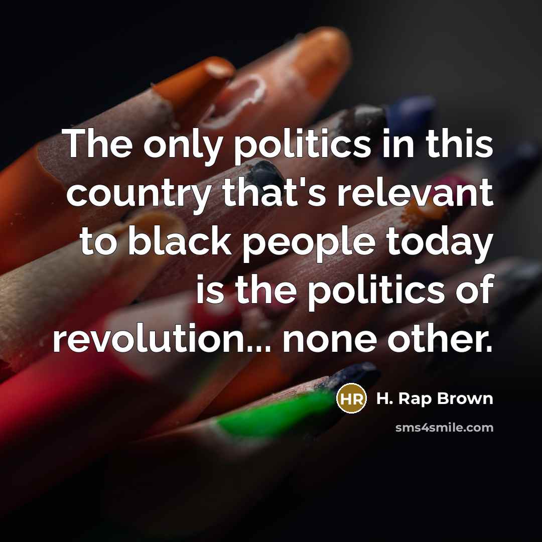 “The only politics in this country that's relevant to black…” quote by H. Rap Brown