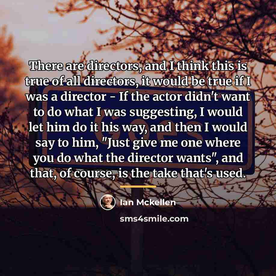 “There are directors, and I think this is true of…” quote by Ian Mckellen