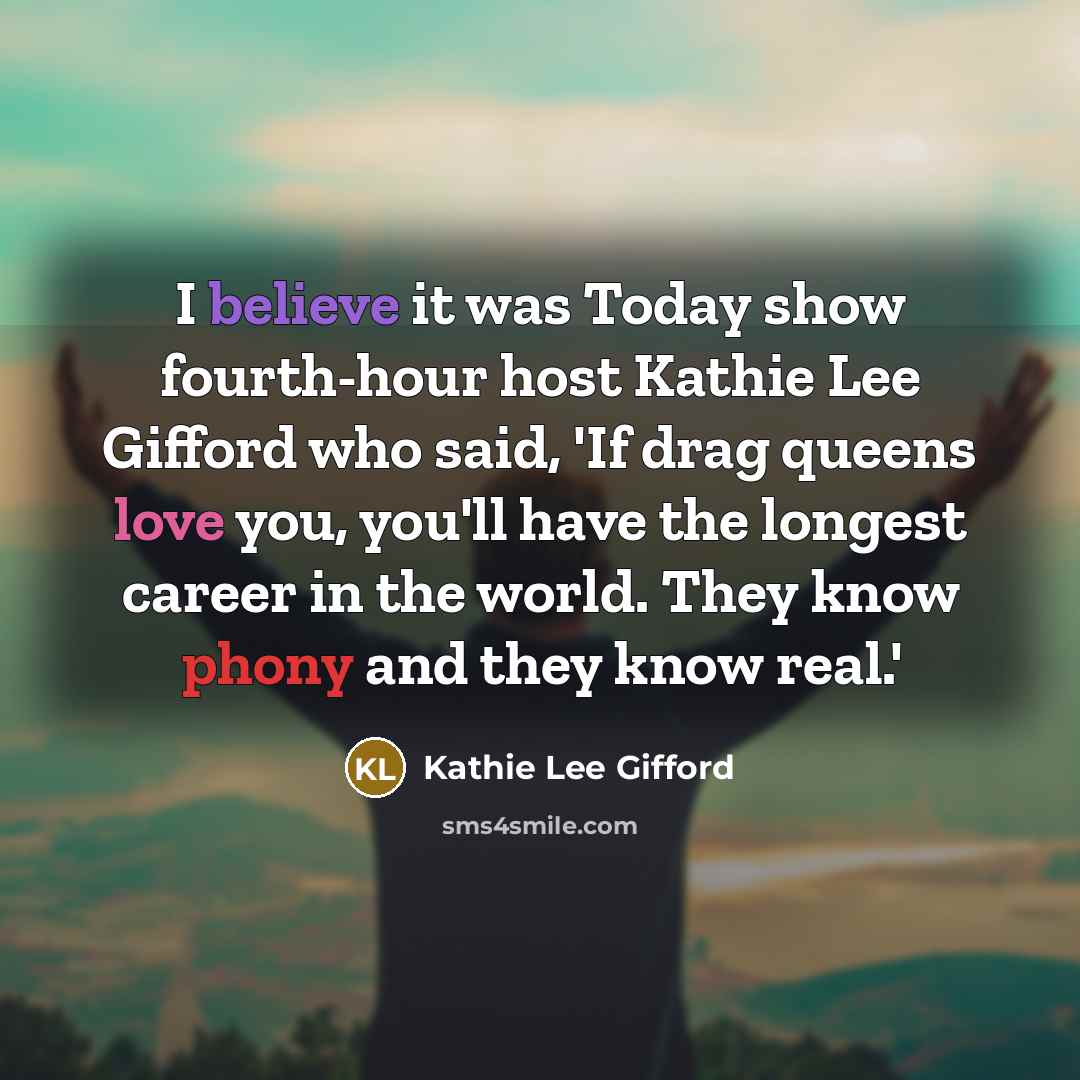 “I believe it was Today show fourth-hour host Kathie Lee…” quote by Kathie Lee Gifford