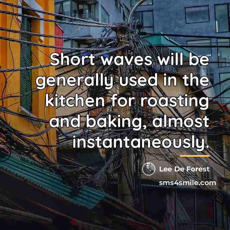 “Short waves will be generally used in the kitchen for…” quote by Lee De Forest