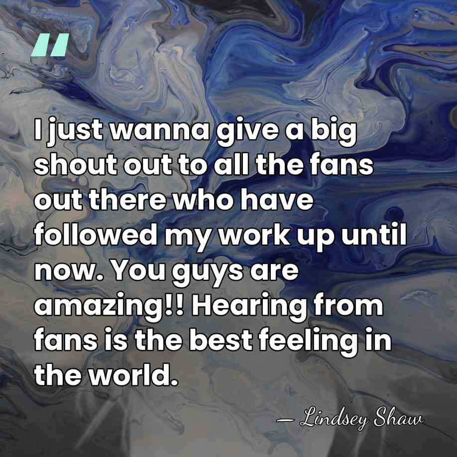 I just wanna give a big shout out to all the fans&hellip; - Lindsey Shaw