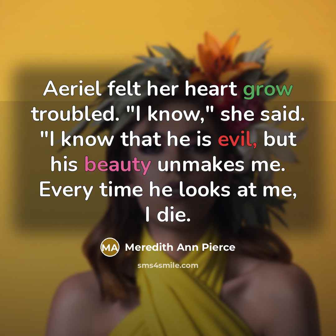 “Aeriel felt her heart grow troubled. "I know," she said.…” quote by Meredith Ann Pierce