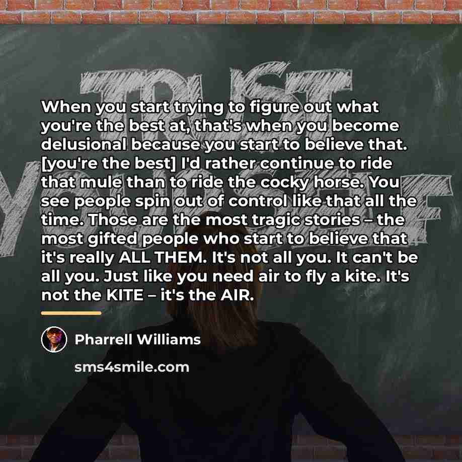 “When you start trying to figure out what you're the…” quote by Pharrell Williams