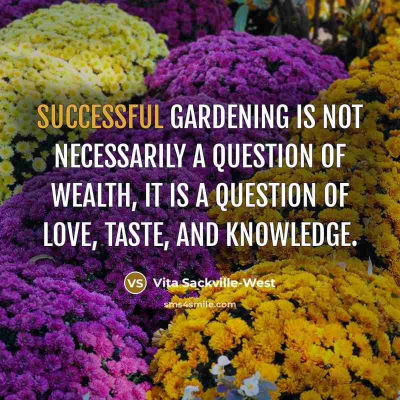 “Successful gardening is not necessarily a question of wealth, it…” quote by Vita Sackville-West