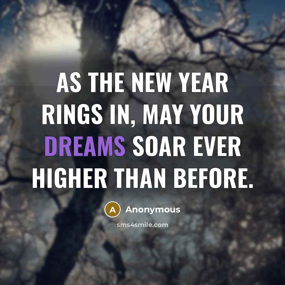 “As the New Year rings in, may your dreams soar…” quote by Anonymous
