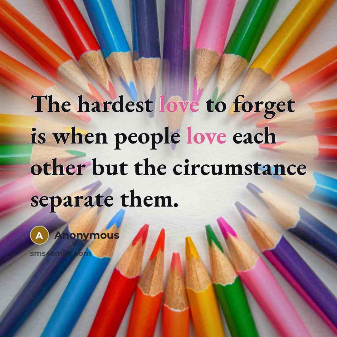 “The hardest love to forget is when people love each…” quote by Anonymous