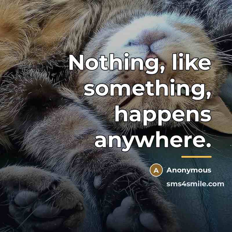 “Nothing, like something, happens anywhere.…” quote by Anonymous