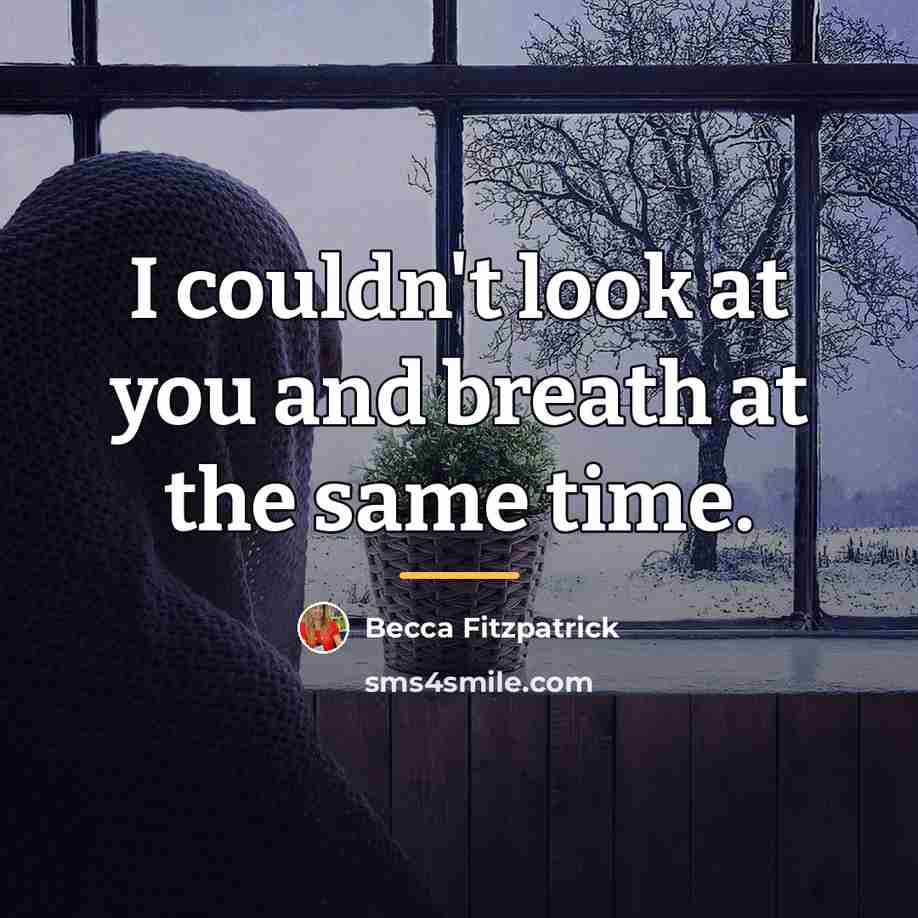 “I couldn't look at you and breath at the same…” quote by Becca Fitzpatrick